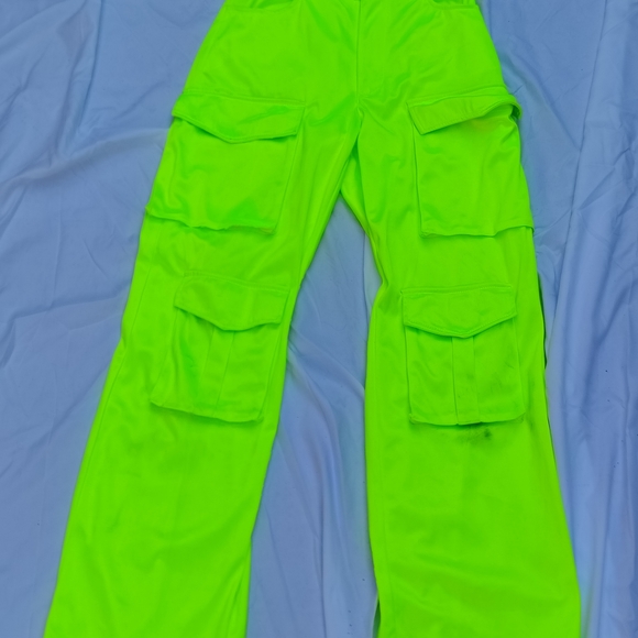 SHEIN Neon Green Wide Leg Pants - Picture 1 of 4